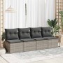 Set garden sofas and cushions 4 pcs synthetic rattan acacia gray by , Garden sets - Ref: Foro24-3325236, Price: 104,11 €, Dis...