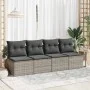 Set garden sofas and cushions 4 pcs synthetic rattan acacia gray by , Garden sets - Ref: Foro24-3325236, Price: 102,80 €, Dis...