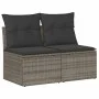Set garden sofas and cushions 4 pcs synthetic rattan acacia gray by , Garden sets - Ref: Foro24-3325248, Price: 122,39 €, Dis...