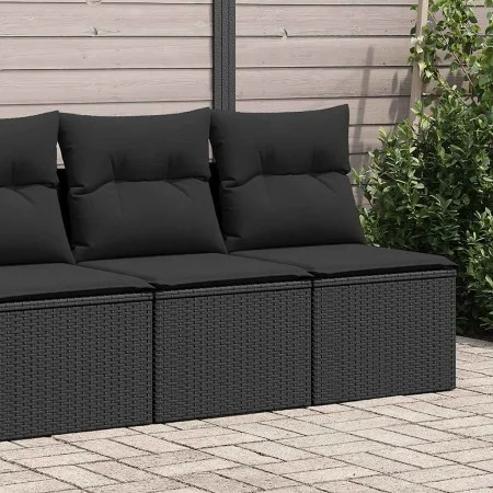 Set sofás jardín y cojines 4 pzas ratán sintético acacia negro by , Garden sets - Ref: Foro24-3325241, Price: 123,55 €, Disco...