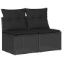 Set sofás jardín y cojines 4 pzas ratán sintético acacia negro by , Garden sets - Ref: Foro24-3325241, Price: 123,55 €, Disco...