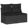 Set sofás jardín y cojines 4 pzas ratán sintético acacia negro by , Garden sets - Ref: Foro24-3325241, Price: 125,09 €, Disco...