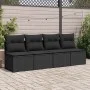 Set sofás jardín y cojines 4 pzas ratán sintético acacia negro by , Garden sets - Ref: Foro24-3325241, Price: 123,55 €, Disco...