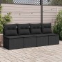 Set sofás jardín y cojines 4 pzas ratán sintético acacia negro by , Garden sets - Ref: Foro24-3325241, Price: 125,09 €, Disco...