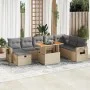 Set garden sofas and cushions 9 pcs synthetic rattan acacia beige by , Garden sets - Ref: Foro24-3328046, Price: 617,58 €, Di...