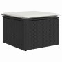 Conjunto de sofá de jardín con cojín 7 pcs Negro Poliratán