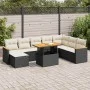 Set garden sofas and cushions 9 pcs synthetic rattan acacia black by , Garden sets - Ref: Foro24-3327521, Price: 547,49 €, Di...