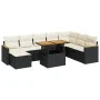 Set garden sofas and cushions 9 pcs synthetic rattan acacia black by , Garden sets - Ref: Foro24-3327521, Price: 547,49 €, Di...