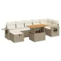 Set sofás jardín y cojines 5 pzas ratán sintético acacia beige de , Conjuntos de jardín - Ref: Foro24-3328038, Precio: 618,39...