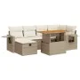 Set sofás jardín y cojines 8 pzas ratán sintético acacia beige by , Garden sets - Ref: Foro24-3328031, Price: 575,42 €, Disco...