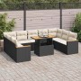 Set sofás jardín y cojines 10 pzas ratán sintético acacia negro by , Garden sets - Ref: Foro24-3327528, Price: 639,88 €, Disc...