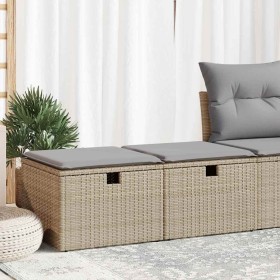 Set sofás jardín y cojines 2 pzas ratán sintético acacia beige de , Conjuntos de jardín - Ref: Foro24-3328672, Precio: 110,57...