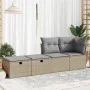 Set garden sofas and cushions 2 pcs synthetic rattan acacia beige by , Garden sets - Ref: Foro24-3328672, Price: 107,46 €, Di...