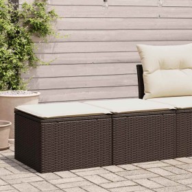 Set garden sofas and cushions 2 pcs synthetic rattan acacia brown by , Garden sets - Ref: Foro24-3328666, Price: 91,74 €, Dis...