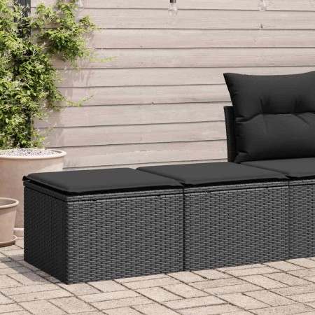 Set Gartensofas und Kissen 2-teilig synthetisches Rattan Akazie schwarz von , Gartensets - Ref: Foro24-3328658, Preis: 88,56 ...