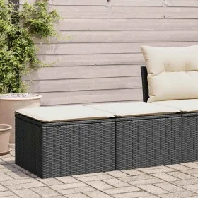 Set garden sofas and cushions 2 pcs synthetic rattan acacia black by , Garden sets - Ref: Foro24-3328679, Price: 103,03 €, Di...