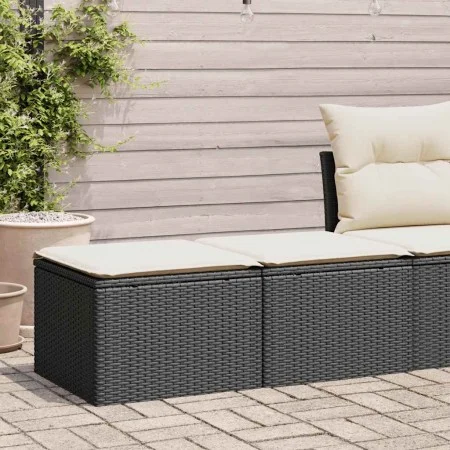 Set garden sofas and cushions 2 pcs synthetic rattan acacia black by , Garden sets - Ref: Foro24-3328679, Price: 103,03 €, Di...