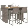 Garden bar set without cushions 5 pcs synthetic rattan acacia gray by , Garden sets - Ref: Foro24-3328890, Price: 556,84 €, D...