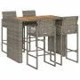 Garden bar set without cushions 5 pcs synthetic rattan acacia gray by , Garden sets - Ref: Foro24-3328890, Price: 556,84 €, D...