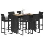 Set bar jardín sin cojines 7 pzas ratán sintético acacia negro by , Garden sets - Ref: Foro24-3328892, Price: 775,54 €, Disco...
