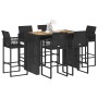 Set bar jardín sin cojines 7 pzas ratán sintético acacia negro de , Conjuntos de jardín - Ref: Foro24-3328892, Precio: 686,82...