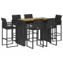 Set bar jardín sin cojines 7 pzas ratán sintético acacia negro by , Garden sets - Ref: Foro24-3328892, Price: 775,54 €, Disco...