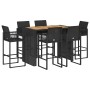 Set bar jardín sin cojines 7 pzas ratán sintético acacia negro de , Conjuntos de jardín - Ref: Foro24-3328892, Precio: 686,82...