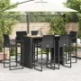 Set bar jardín sin cojines 7 pzas ratán sintético acacia negro by , Garden sets - Ref: Foro24-3328892, Price: 775,54 €, Disco...