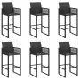 Set bar jardín sin cojines 7 pzas ratán sintético acacia negro by , Garden sets - Ref: Foro24-3328892, Price: 775,54 €, Disco...