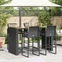 Set bar jardín con cojines 5 pzas ratán sintético acacia negro by , Garden sets - Ref: Foro24-3328901, Price: 627,68 €, Disco...