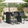 Gartenbar-Set mit Kissen 5-tlg. synthetisches Rattan Akazie schwarz von , Gartensets - Ref: Foro24-3328899, Preis: 553,97 €, ...