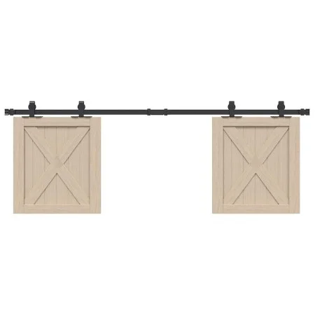 Sliding wardrobe door kit carbon steel 152.5 cm by , DIY accessories - Ref: Foro24-4009674, Price: 31,00 €, Discount: %