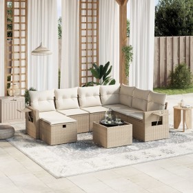 Set Gartensofas mit beigen Kissen 8 Stück PE Rattan von , Gartensets - Ref: Foro24-3263844, Preis: 520,18 €, Rabatt: %