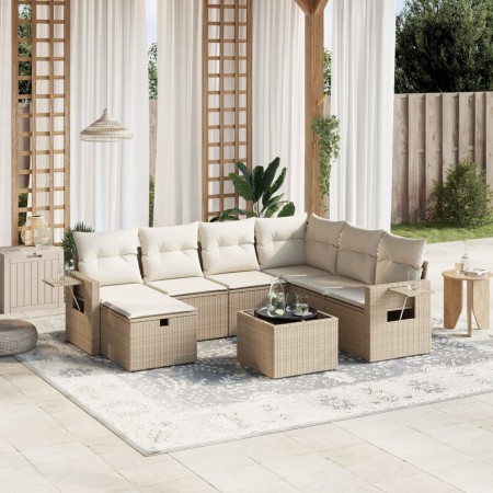 Set of garden sofas with beige cushions 8 pcs PE rattan by , Garden sets - Ref: Foro24-3263844, Price: 519,80 €, Discount: %