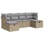 Set Gartensofas mit Kissen 6 Stück synthetisches Rattan beige von , Gartensets - Ref: Foro24-3325325, Preis: 358,41 €, Rabatt: %