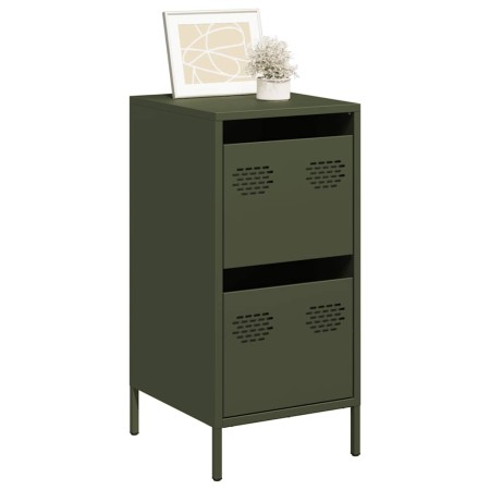 Aparador de acero laminado en frío verde oliva 35x39x73,5 cm de , Aparadores - Ref: Foro24-851398, Precio: 65,28 €, Descuento: %