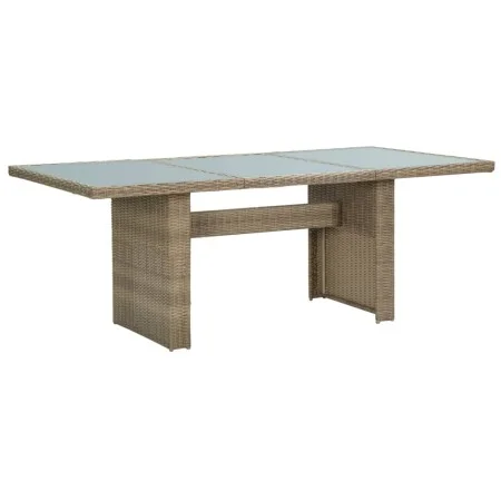 Garden dining table glass and brown PE rattan 200x100x74 cm by vidaXL, Garden tables - Ref: Foro24-310142, Price: 243,78 €, D...