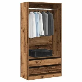 Armario de madera ingeniería envejecida 100x50x200 cm de , Armarios roperos - Ref: Foro24-3318626, Precio: 203,98 €, Descuent...