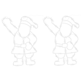 Luces de Navidad Santa Silueta 2 piezas 35 LEDs blanco cálido by , Christmas lights - Ref: Foro24-4019598, Price: 17,77 €, Di...