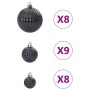 Christmas Balls 100 units black Ø3/4/6 cm by , Festive decorations - Ref: Foro24-4100005, Price: 23,38 €, Discount: %