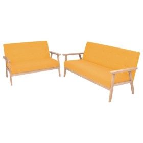 Set of 2-piece fabric sofas in yellow color by , Sofas - Ref: Foro24-274918, Price: 459,10 €, Discount: %