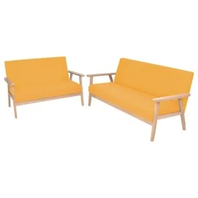 Set of 2-piece fabric sofas in yellow color by , Sofas - Ref: Foro24-274918, Price: 419,89 €, Discount: %