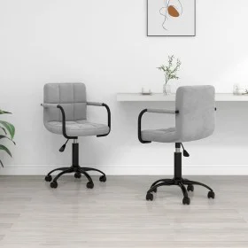 Drehbare Esszimmerstühle 2 Stück hellgrauer Samt von , Essstühle - Ref: Foro24-334721, Preis: 126,45 €, Rabatt: %