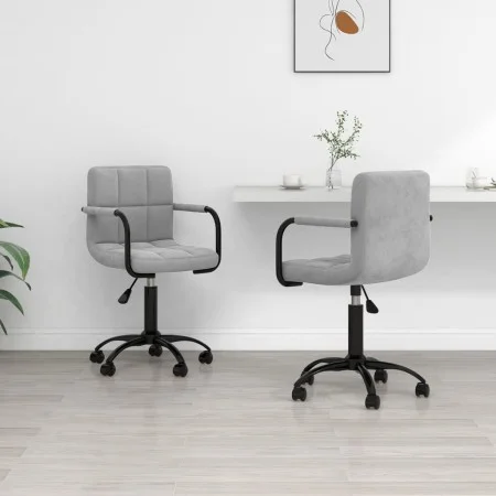 Drehbare Esszimmerstühle 2 Stück hellgrauer Samt von , Essstühle - Ref: Foro24-334721, Preis: 126,45 €, Rabatt: %