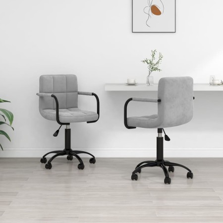 Drehbare Esszimmerstühle 2 Stück hellgrauer Samt von , Essstühle - Ref: Foro24-334721, Preis: 128,32 €, Rabatt: %