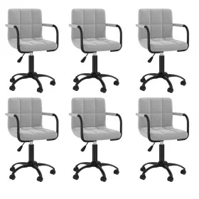 Drehbare Esszimmerstühle 6 Stk. hellgrauer Samt von , Essstühle - Ref: Foro24-3088023, Preis: 364,86 €, Rabatt: %
