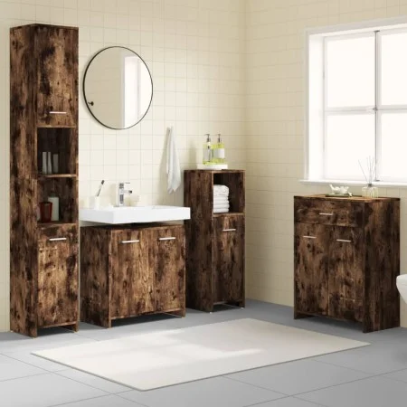 Badmöbel-Set 4-teilig geräuchertes Eichensperrholz von , Badezimmermöbel - Ref: Foro24-3154409, Preis: 205,97 €, Rabatt: %