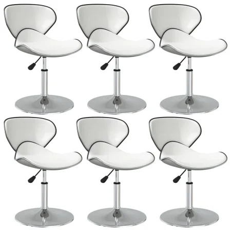Sillas de comedor 6 unidades cuero sintético blanco de , Sillas de comedor - Ref: Foro24-3088585, Precio: 342,66 €, Descuento: %