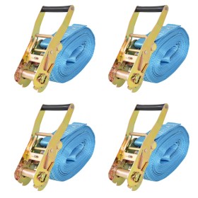 Correas de sujeción de trinquete 4 uds 4T 8mx50mm azul de , Correas de amarre - Ref: Foro24-142656, Precio: 65,93 €, Descuent...