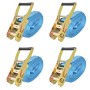 Correas de sujeción de trinquete 4 uds 4T 8mx50mm azul